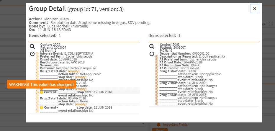 Detect and Manage SAE Data Changes